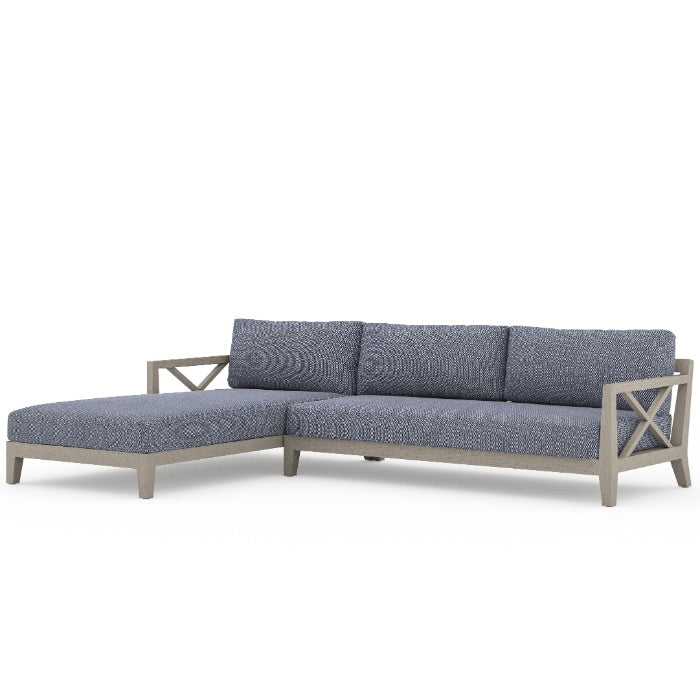 Huntington Grey Teak 2-Piece Outdoor Sectional-LAF