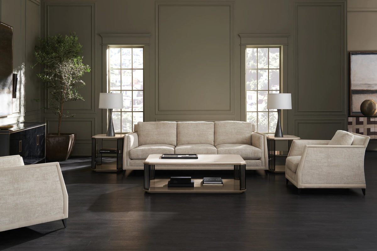 Limitless Sofa-Ecru Brushed Deep Bronze 96" by Caracole - view 2