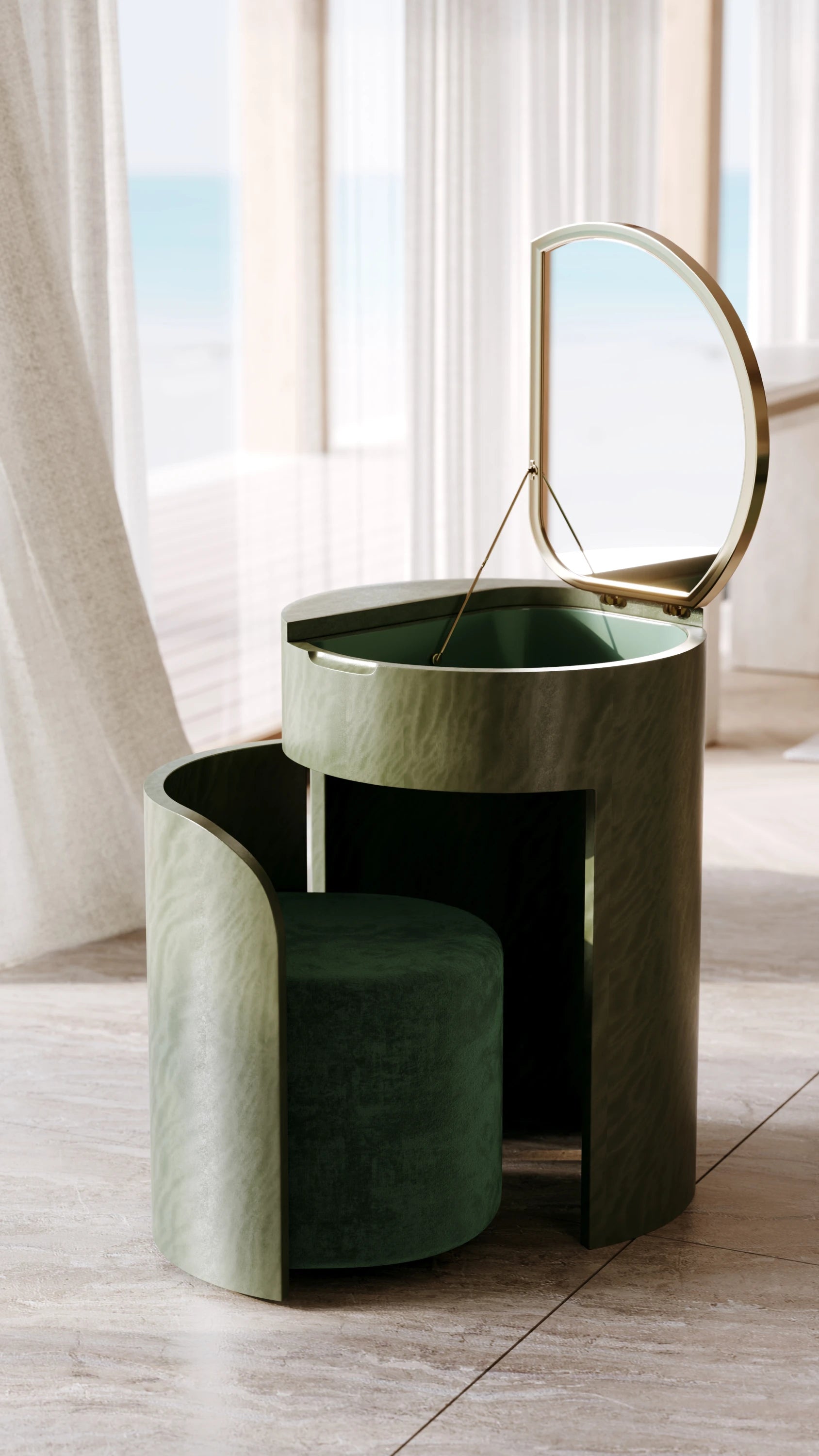 Absinthe Vanity Verdigris Swirl Desk 22" by Caracole - view 2