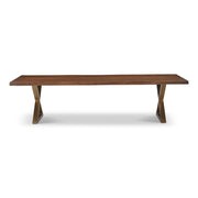 Brooks Dining Table X Base 40" x 116" Americano Top - Brass Base by Urbia - product view