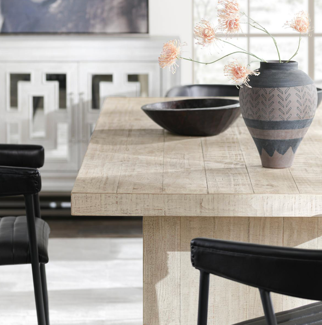 Lynx Reclaimed Wood Dining Table 94" in Antique White