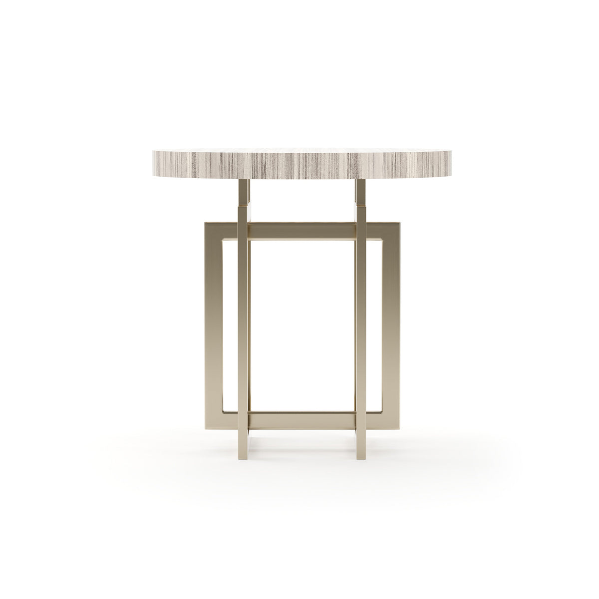 Wish You Were Here Round Side Table Light Whisper of Gold 24" by Caracole