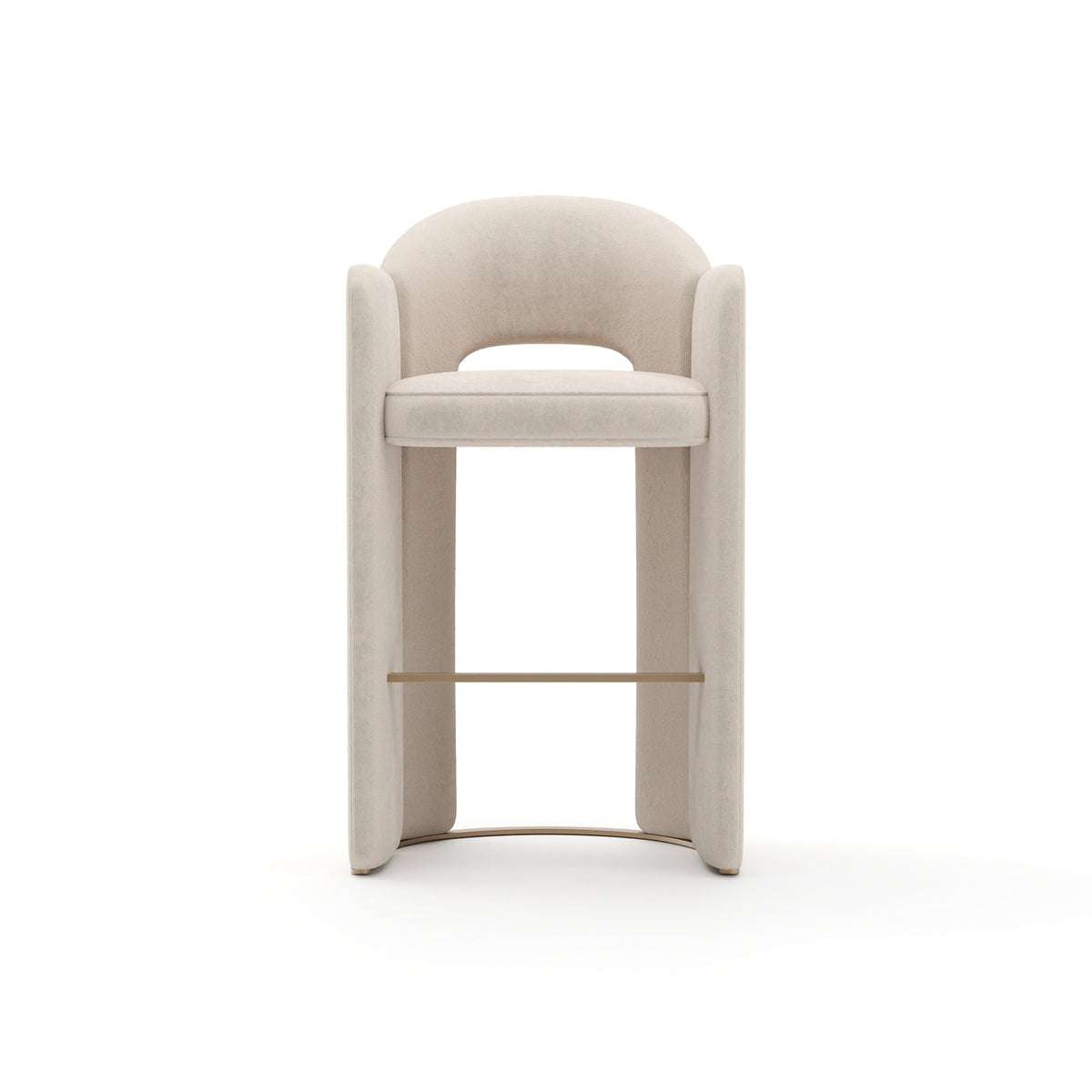 Overlap Bar Stool Ivory Whisper of Gold 23.50" by Caracole