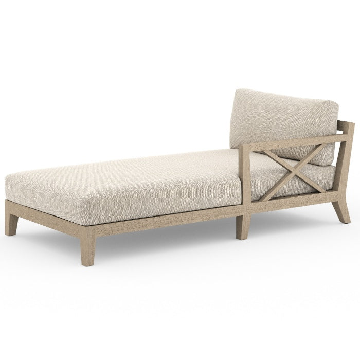 Huntington Brown Wash Teak Right Arm Outdoor Chaise