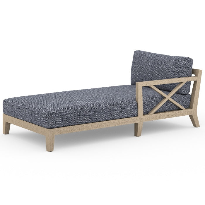 Huntington Brown Wash Teak Right Arm Outdoor Chaise