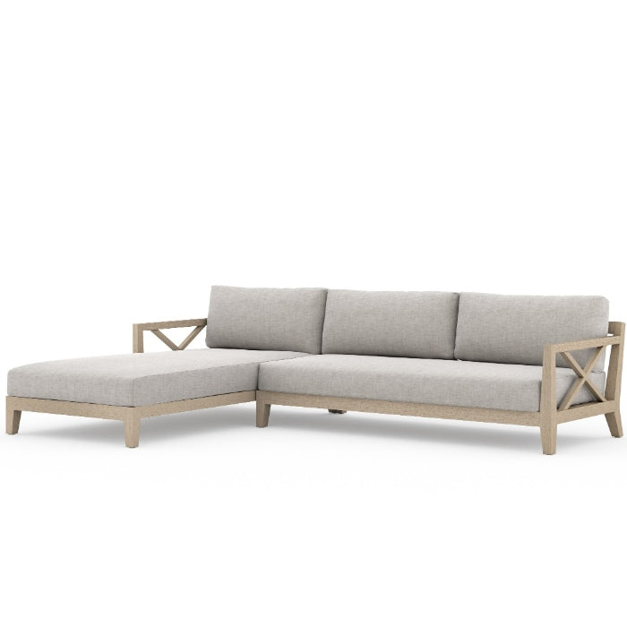 Huntington Brown Teak Outdoor 2-Pc Laf Outdoor Sectional