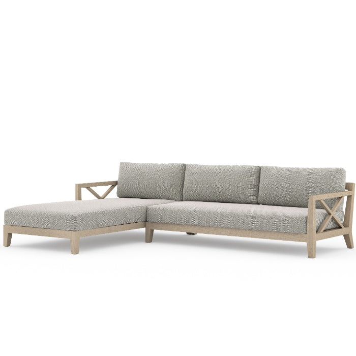 Huntington Brown Teak Outdoor 2-Pc Laf Outdoor Sectional