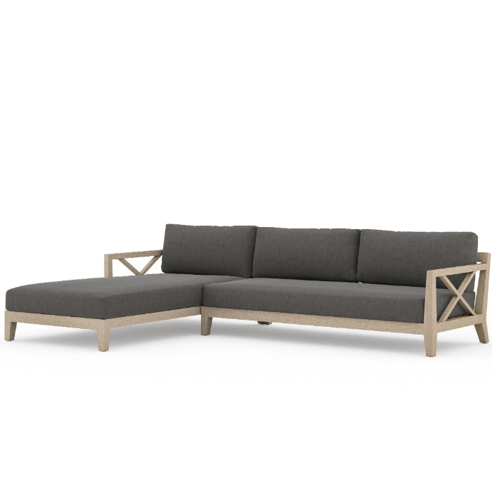 Huntington Brown Teak Outdoor 2-Pc Laf Outdoor Sectional