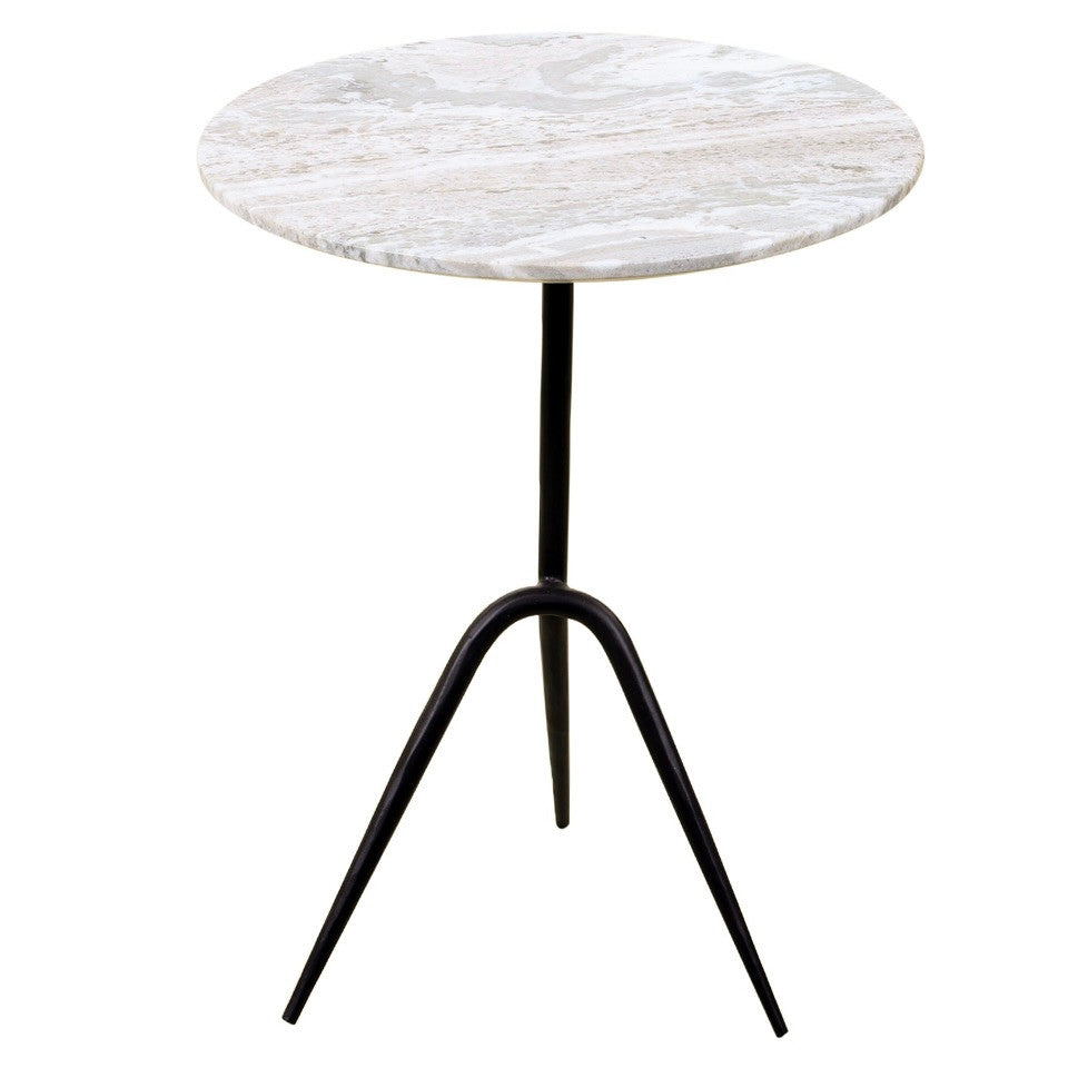 Sperre 18" Round Accent Table with Capri Beige Marble