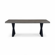 Brooks Dining Table X Base 40" x 79" Sandblasted Grey Top - Black Base by Urbia - product view