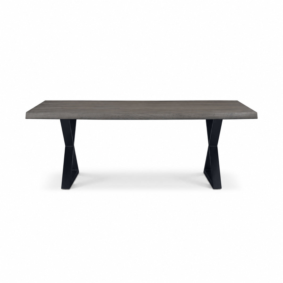 Brooks Dining Table X Base 40" x 79" Sandblasted Grey Top - Black Base by Urbia - product view