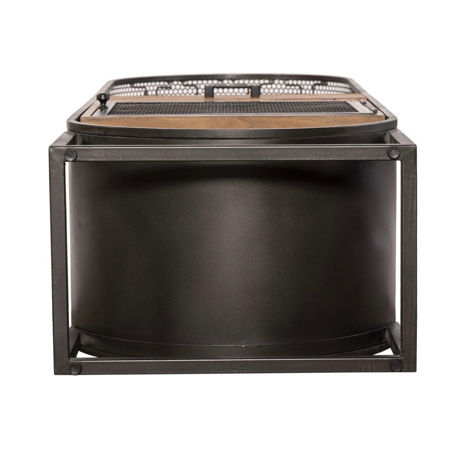 Roswell Iron and Mango Wood Industrial Bar Cabinet