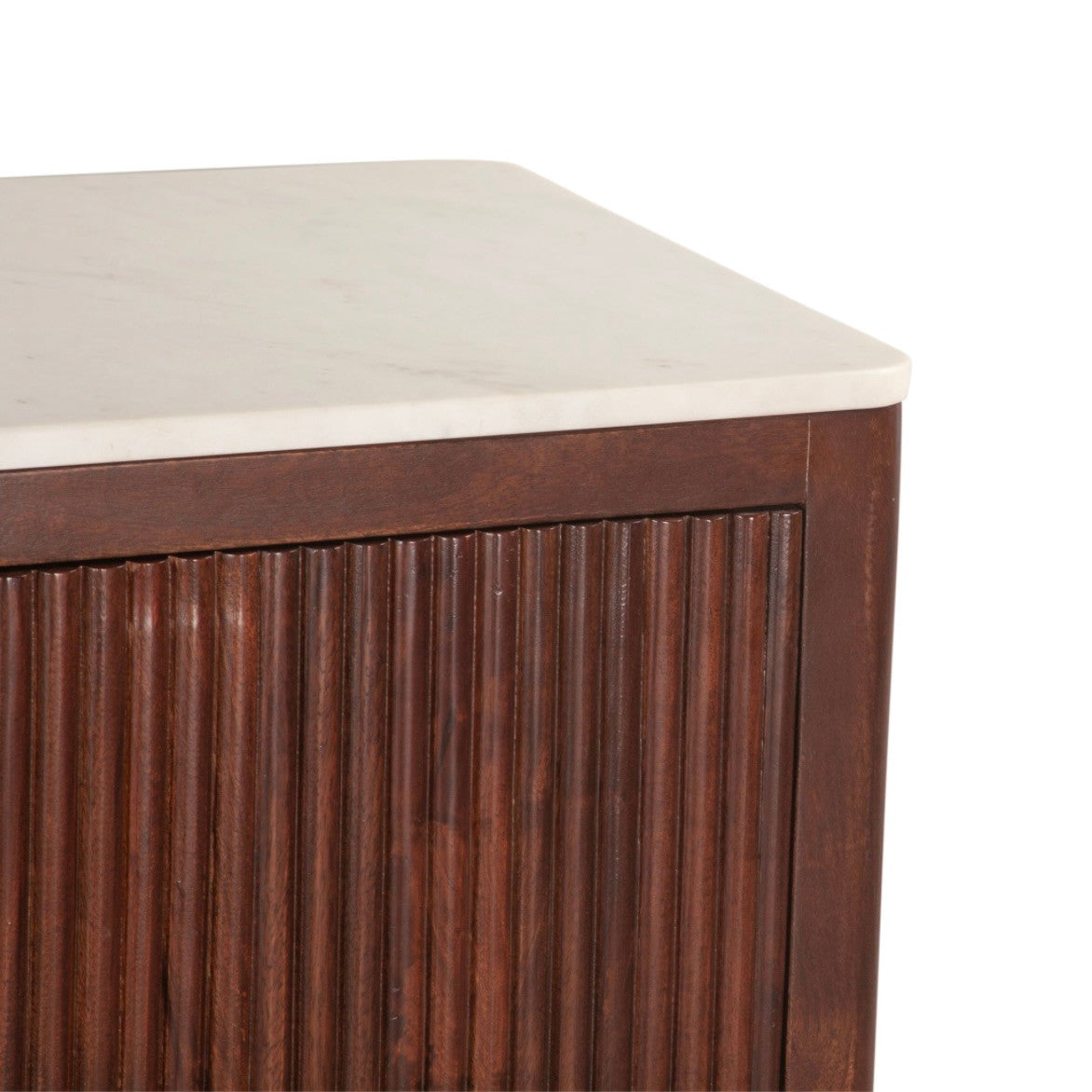 Iris Mango Wood and White Marble Sideboard 68"