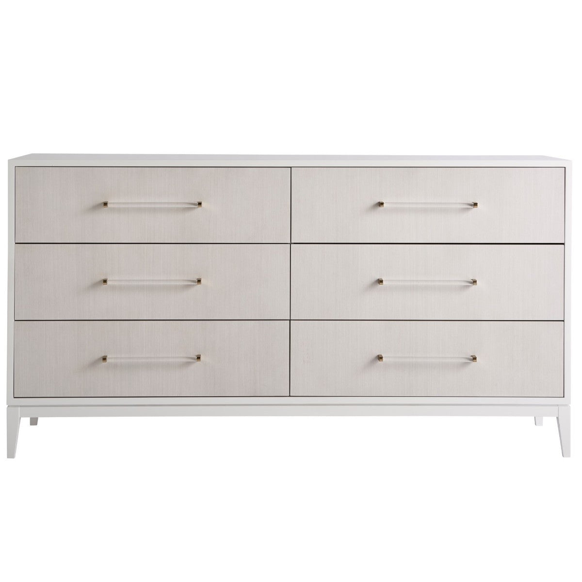 Brentwood White Lacquer 6 Drawers Dresser 68"