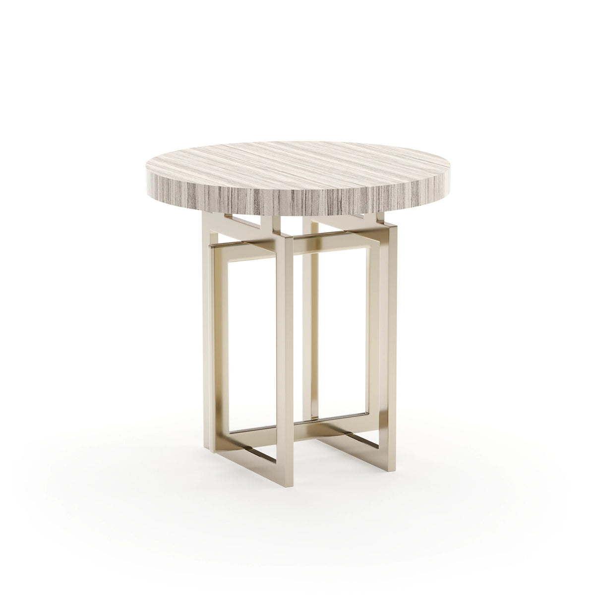 Wish You Were Here Round Side Table Light Whisper of Gold 24" by Caracole - view 2