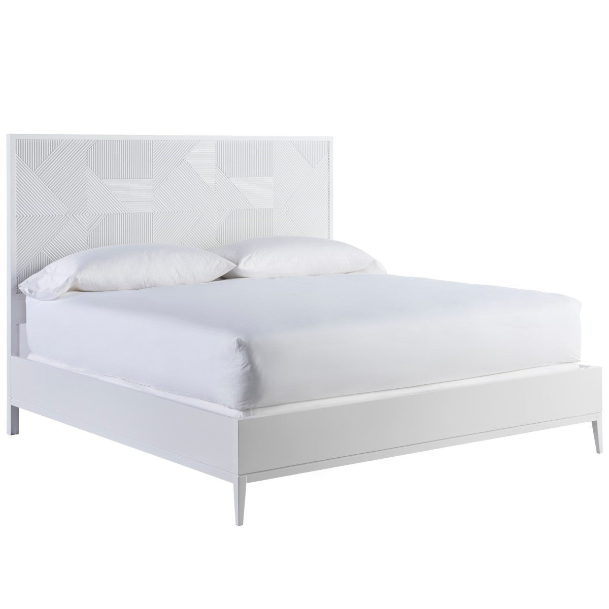 Malibu White Lacquer Panel Queen Bed