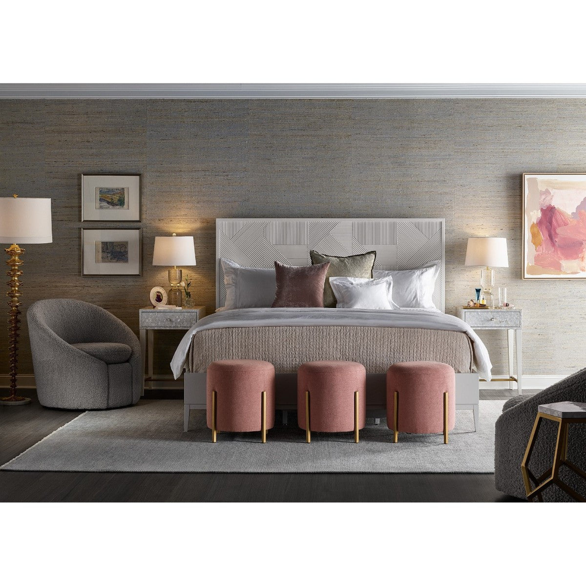 Malibu White Lacquer Panel King Bed