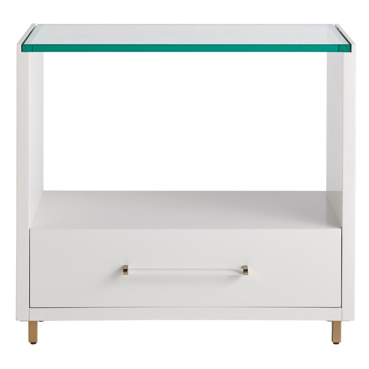 Peony White Lacquer 1 Drawer Nightstand