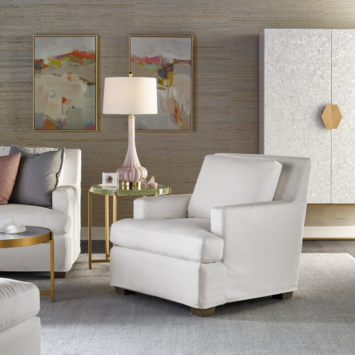 Malibu White Slipcover Chair