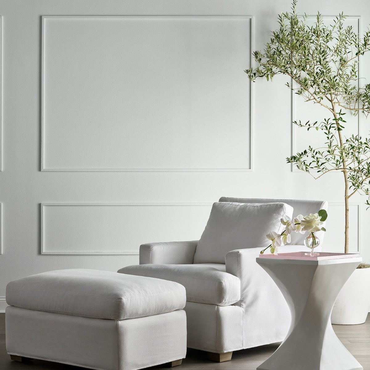 Malibu White Slipcover Chair