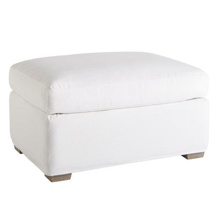 Malibu White Slipcover Ottoman