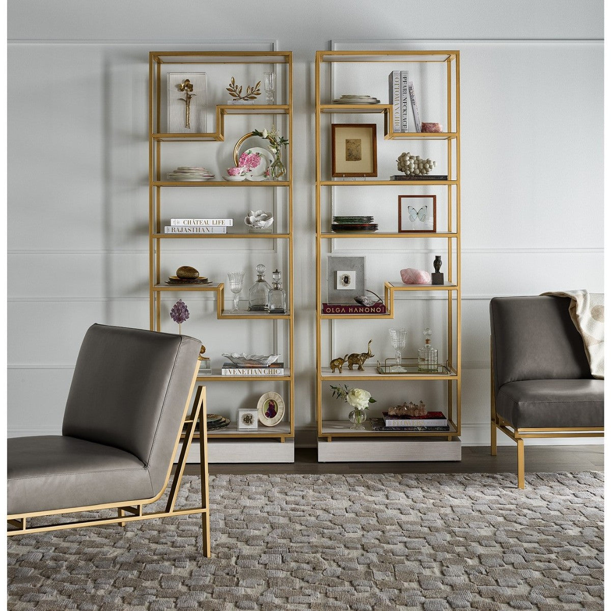 Hollywood Gray Leather Accent Chair