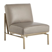 Hollywood Gray Leather Accent Chair