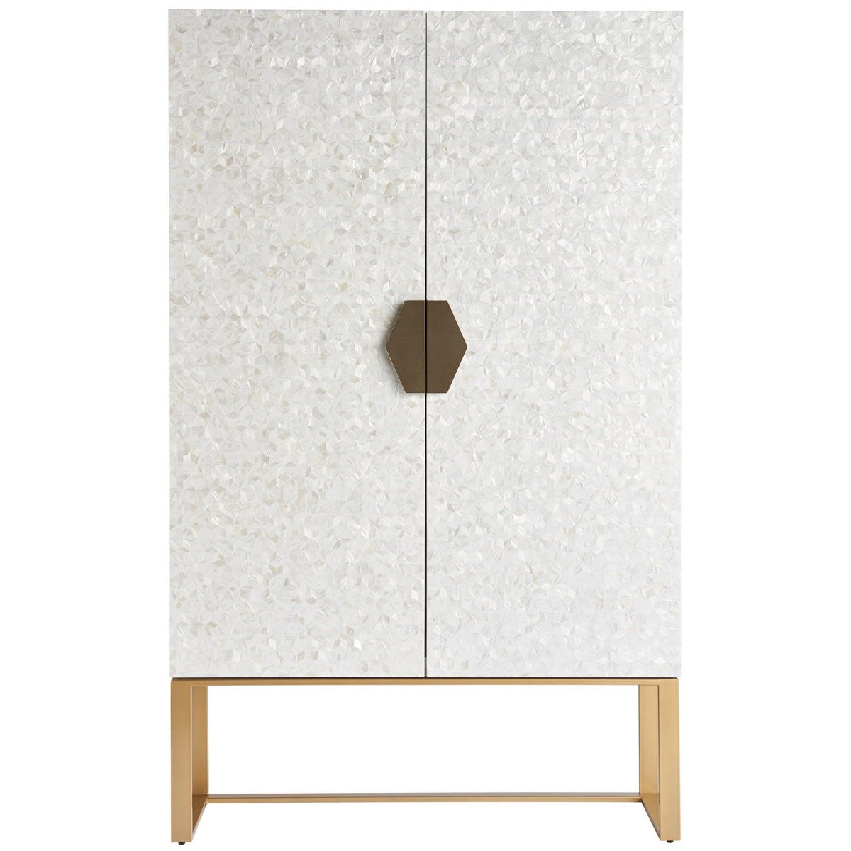Opaline Mother of Pearl 2 Door Bar Cabinet