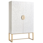 Opaline Mother of Pearl 2 Door Bar Cabinet