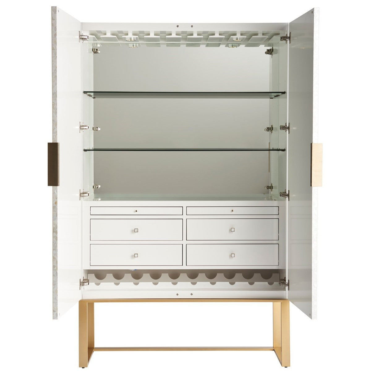 Opaline Mother of Pearl 2 Door Bar Cabinet
