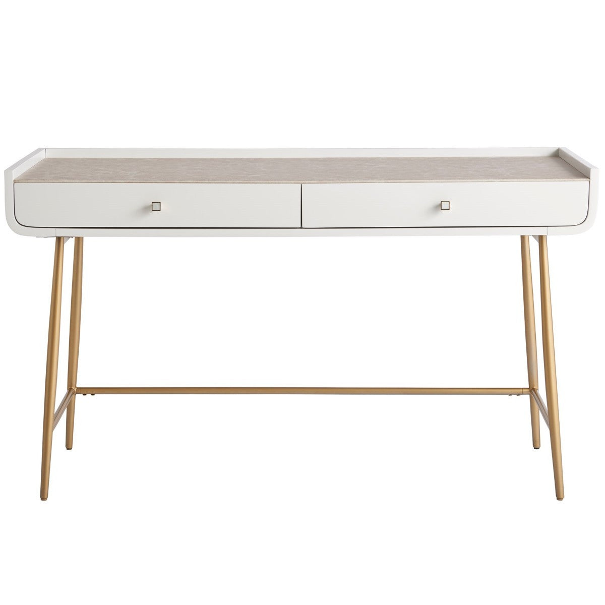 Allure Gold + White 2 Drawers Vanity Desk