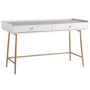 Allure Gold + White 2 Drawers Vanity Desk
