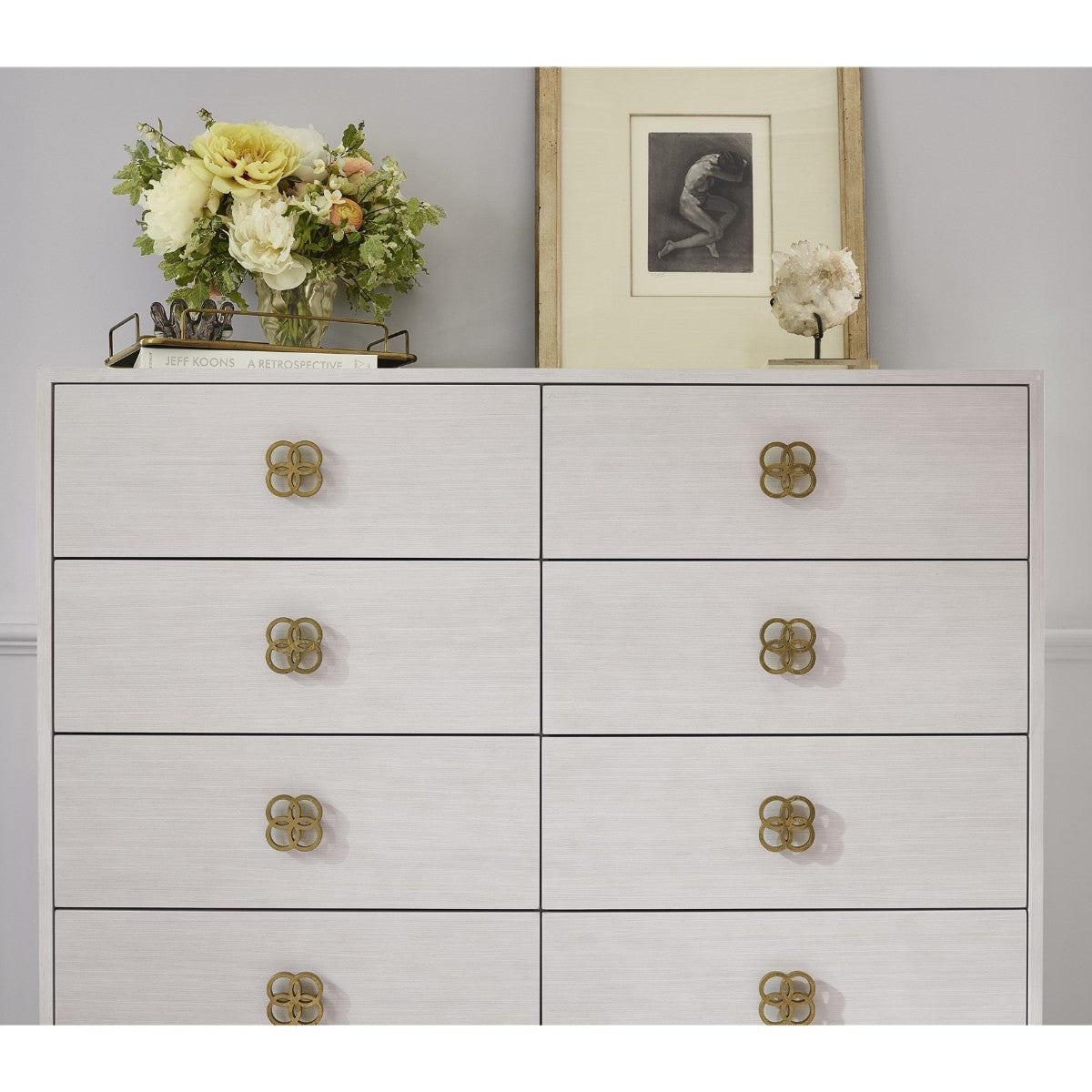 Peony Gold + White 10 Drawers Chest
