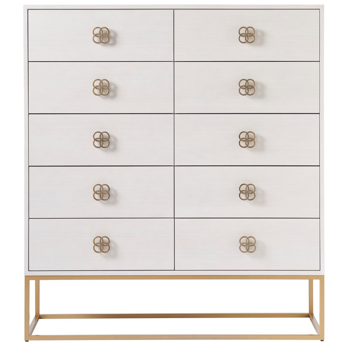 Peony Gold + White 10 Drawers Chest