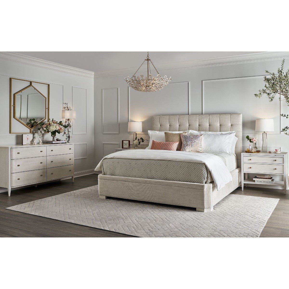 Uptown Box-Tufted Upholstered Queen Bed