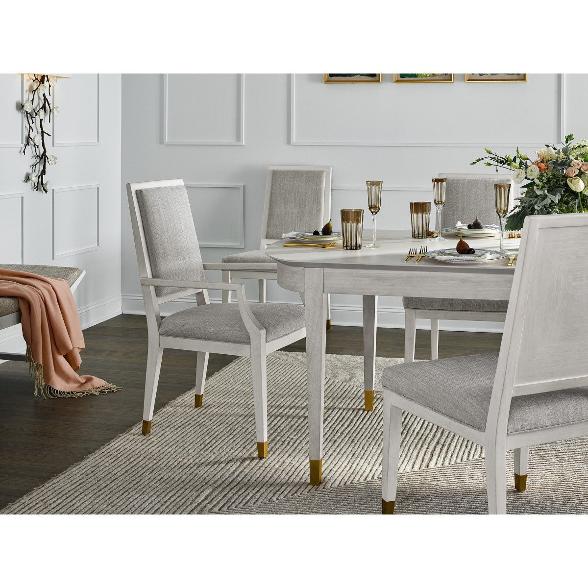 Love Joy Bliss Grey Upholstered Dining Arm Chair