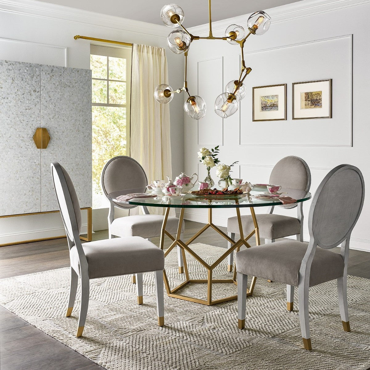 Love Joy Bliss Velvet Round Back Side Chair