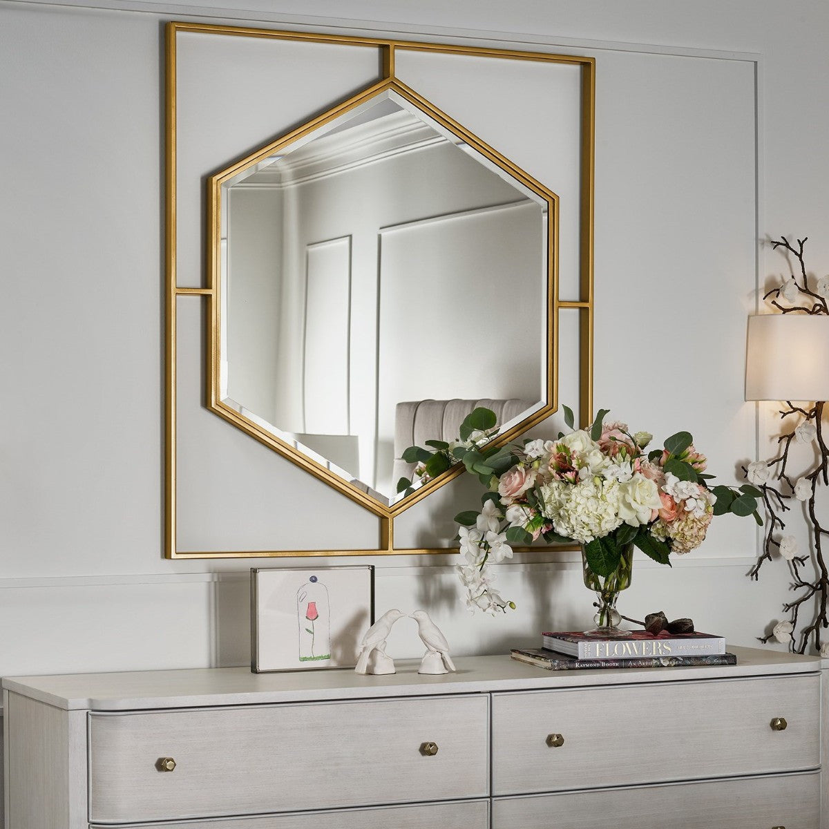 Love Joy Bliss Gold Frame Accent Mirror