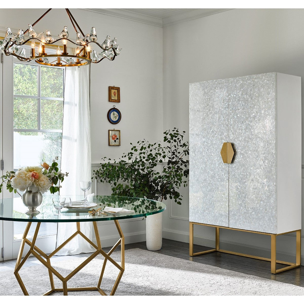 Love Joy Bliss Gold+ Glass Round Dining Table 60"