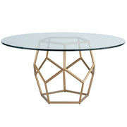 Love Joy Bliss Gold+ Glass Round Dining Table 60"