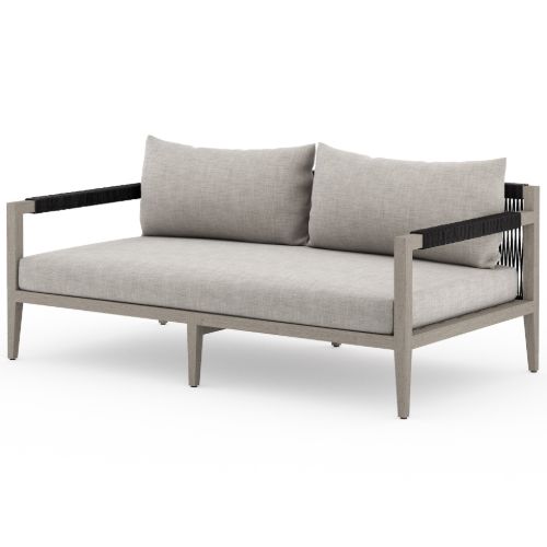 Sherwood Grey Teak Outdoor 2 Seater Sofa 63"
