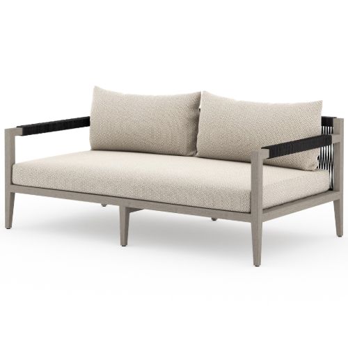Sherwood Grey Teak Outdoor 2 Seater Sofa 63"