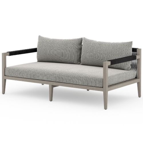 Sherwood Grey Teak Outdoor 2 Seater Sofa 63"