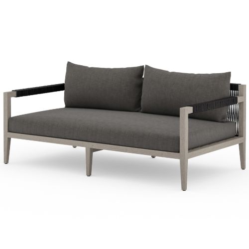 Sherwood Grey Teak Outdoor 2 Seater Sofa 63"