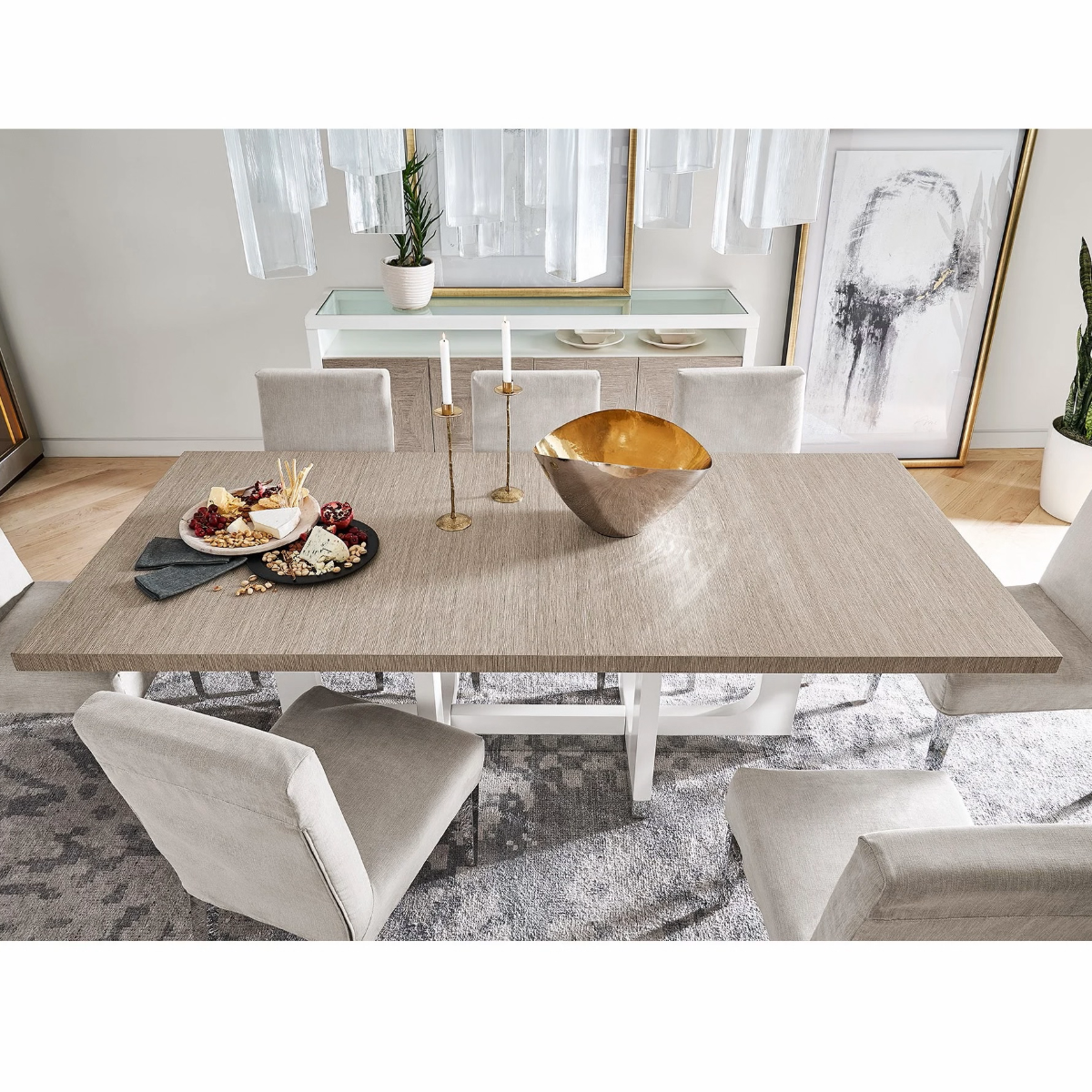 Marley Metal Leg Extension Dining Room Table 110"