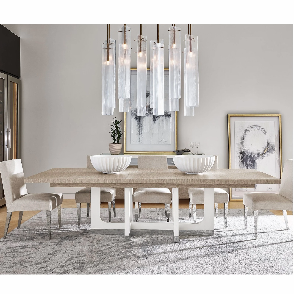 Marley Metal Leg Extension Dining Room Table 110"