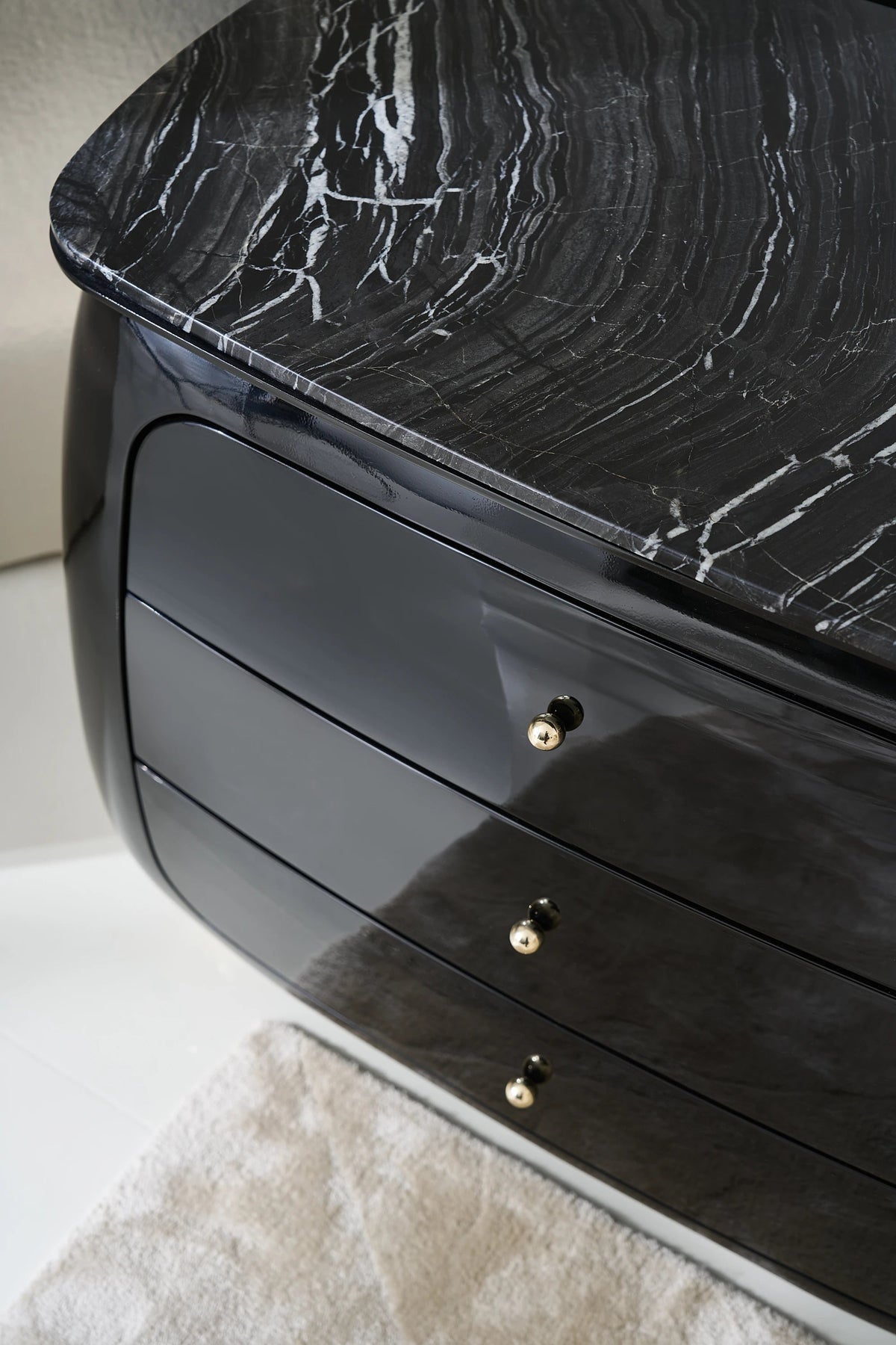 Cabochon Nightstand Piano Black 34" by Caracole - view 2
