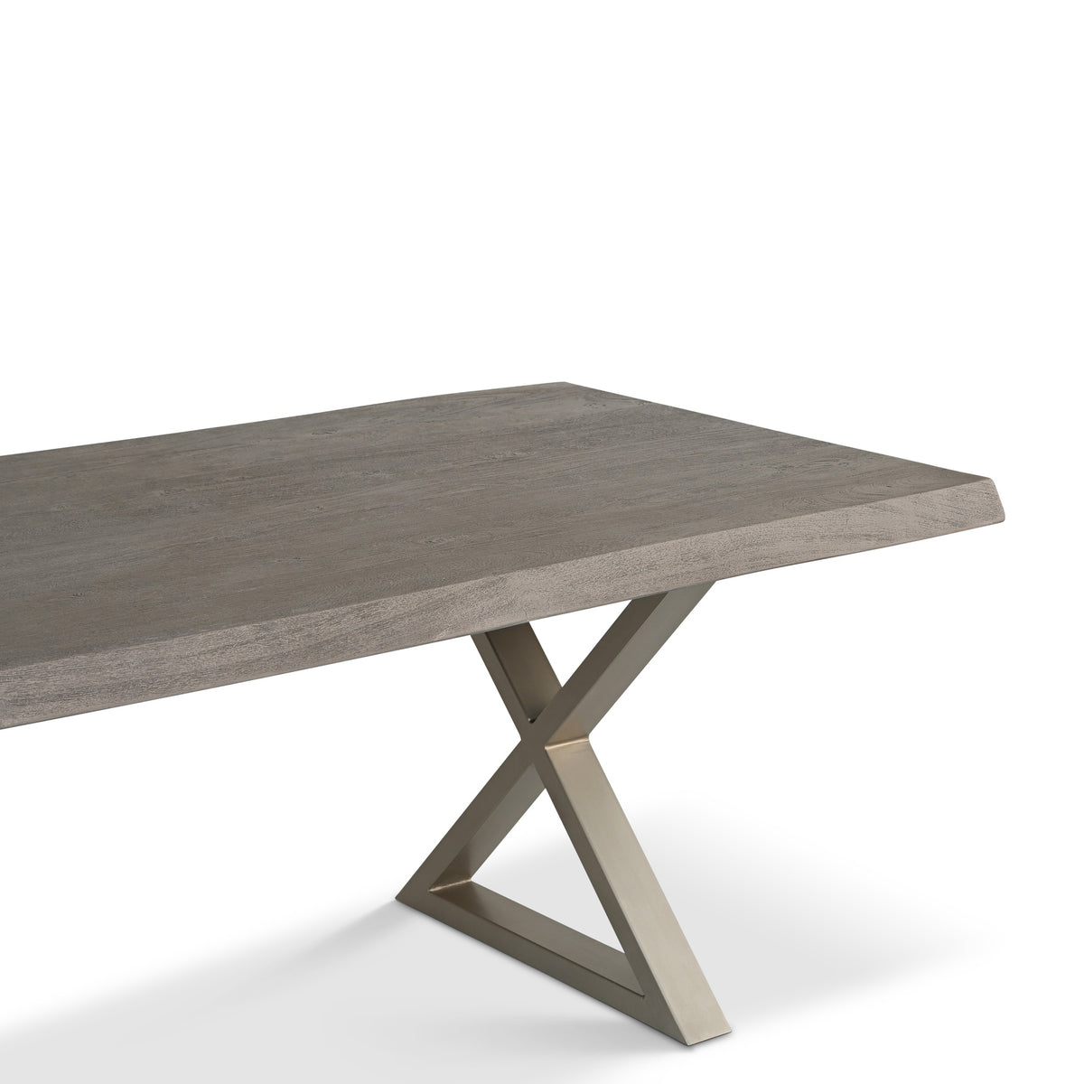 Brooks Dining Table X Base 40" x 92" Sandblasted Grey Top - Pewter Base by Urbia - detail 6