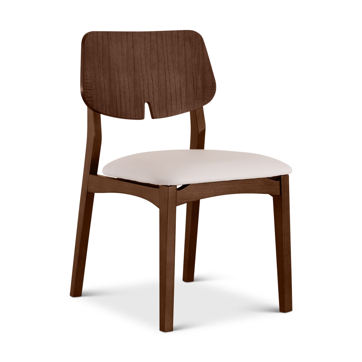Beth Dining Chair Nogal, Shimmy Cream Vinyl by Urbia - detail 2