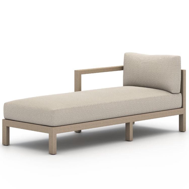 Sonoma Washed Brown Outdoor Sectional Left Chaise Piece